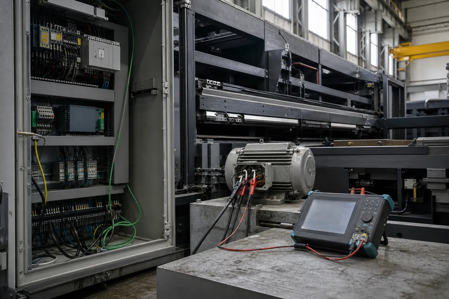 Technische Inbetriebnahme an einer Industrieanlage mit Mess- und Steuerungskomponenten